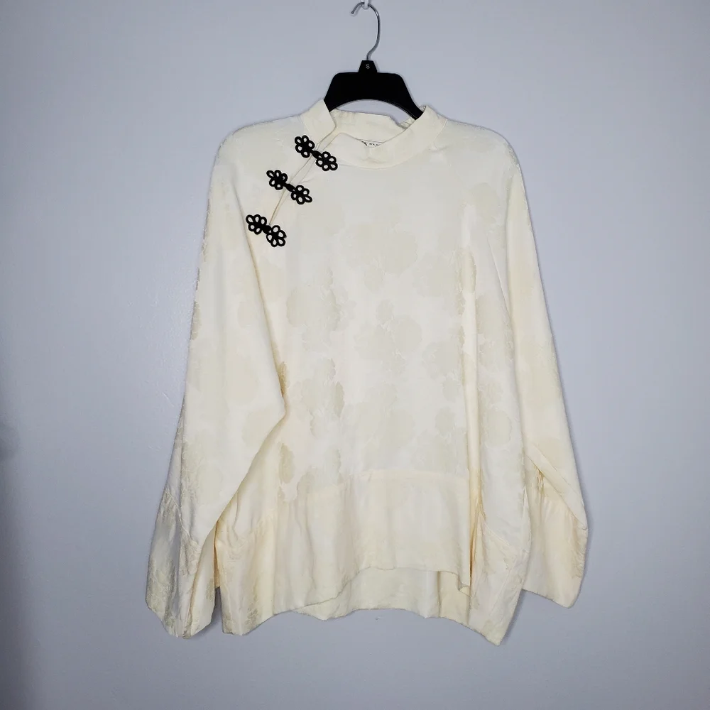 Zara Cream Jacquard Toggle Pullover Tunic Size XL.       (SML001) - Picture 3 of 12